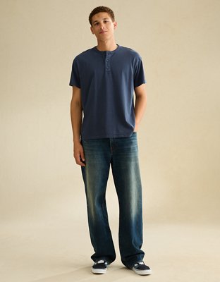 AE Vintage Relaxed Fit Henley T-Shirt | American Eagle