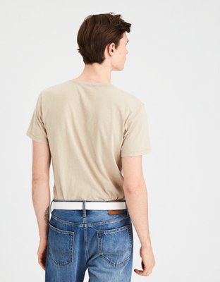 Мужские топы American Eagle AE Washed Henley — фото 3