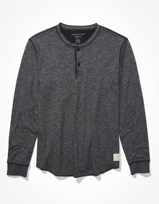 Мужские футболки American Eagle AE Super Soft Long-Sleeve Duofold Henley Thermal T-Shirt — фото 3