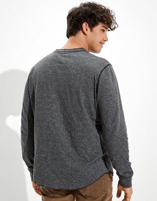 Мужские футболки American Eagle AE Super Soft Long-Sleeve Duofold Henley Thermal T-Shirt — фото 2