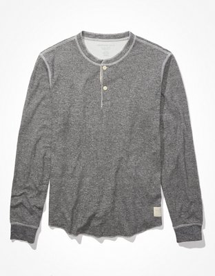 AE Super Soft Long-Sleeve Duofold Henley Thermal T-Shirt