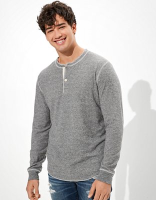 AE Super Soft Long-Sleeve Duofold Henley Thermal T-Shirt