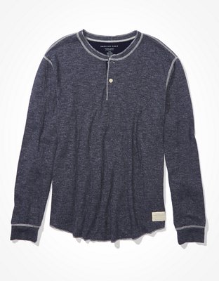AE Super Soft Long-Sleeve Duofold Henley Thermal T-Shirt