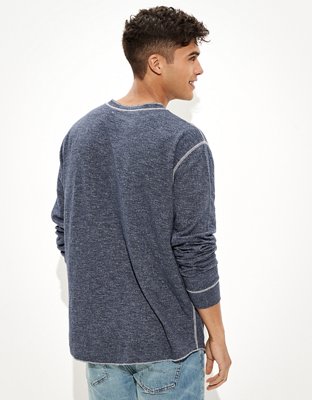 AE Super Soft Long-Sleeve Duofold Henley Thermal T-Shirt