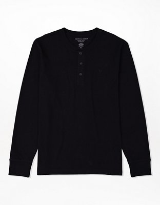 AE T-shirt manga larga con cuello henley
