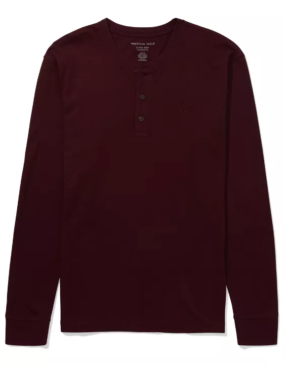 AE Long-Sleeve Henley T-Shirt