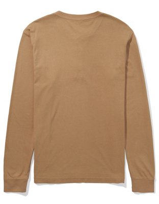Мужские футболки American Eagle AE Long-Sleeve Henley Icon T-Shirt — фото 3
