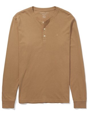 Мужские футболки American Eagle AE Long-Sleeve Henley Icon T-Shirt — фото 2