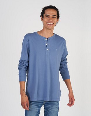 AE Long-Sleeve Henley Icon T-Shirt