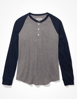 AE Super Soft Long-Sleeve Henley Thermal Shirt