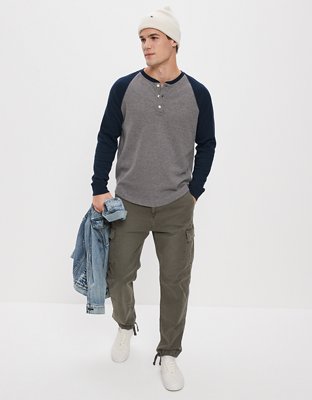 AE Super Soft Long-Sleeve Henley Thermal Shirt