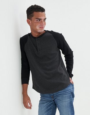AE Super Soft Long-Sleeve Henley Thermal Shirt