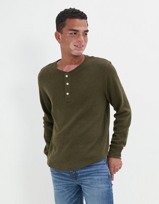 AE Super Soft Long-Sleeve Henley Thermal Shirt