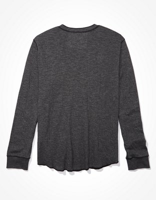 Мужские рубашки American Eagle AE Super Soft Dual Layer Henley Shirt — фото 4