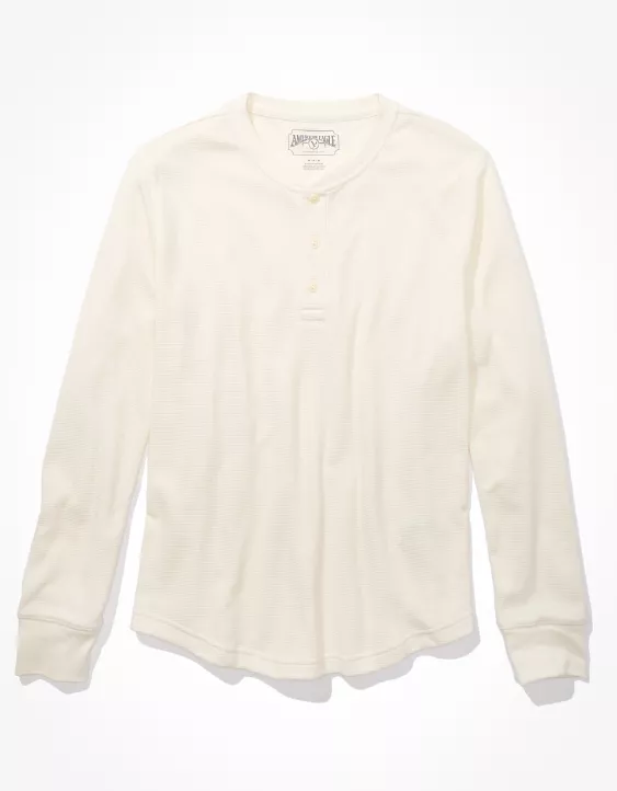 AE Super Soft Long-Sleeve Henley Thermal Shirt