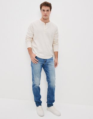 AE Super Soft Long-Sleeve Henley Thermal Shirt