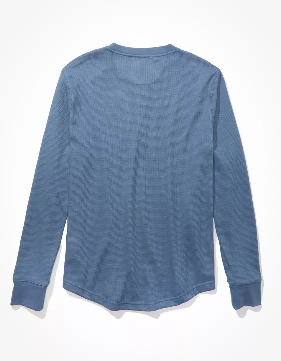 AE Super Soft Long-Sleeve Henley Thermal Shirt
