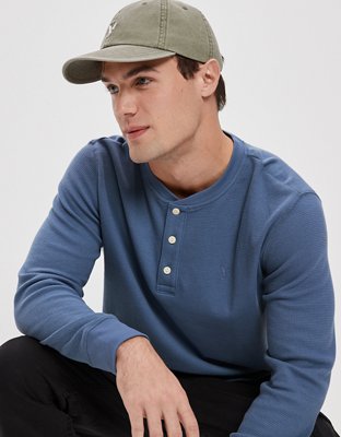 AE Super Soft Long-Sleeve Henley Thermal Shirt