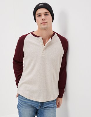 AE Super Soft Long-Sleeve Henley Thermal Shirt