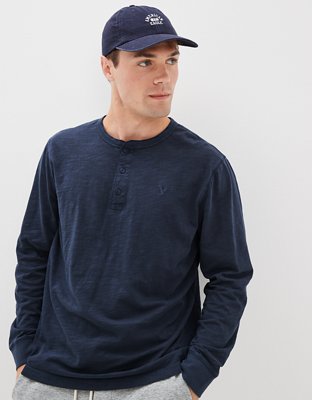 AE Super Soft Slub Icon Long-Sleeve Henley T-Shirt