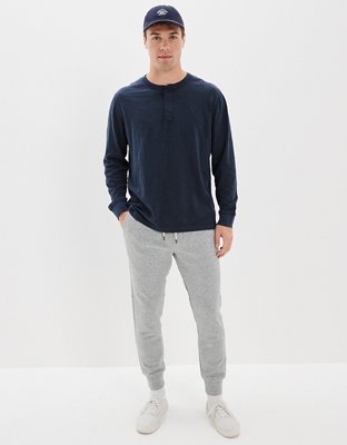 AE Super Soft Slub Icon Long-Sleeve Henley T-Shirt