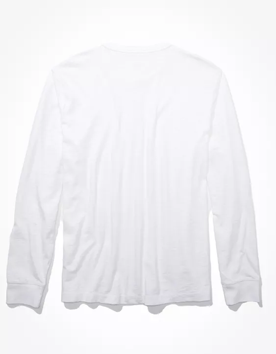 AE Super Soft Slub Icon Long-Sleeve Henley T-Shirt