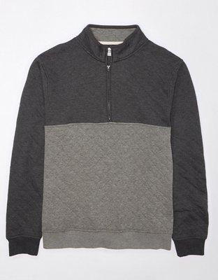 AE Sweatshirt Acolchada Super Suave con Cierre de un Cuarto en Colores Contrastantes