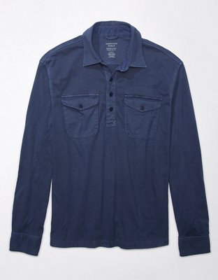 Мужские футболки American Eagle AE Long-Sleeve Knit Popover Henley T-Shirt — фото 3