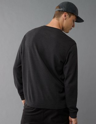 Мужские футболки American Eagle AE Long-Sleeve Thermal Henley T-Shirt — фото 2