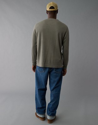 AE Long-Sleeve Thermal Henley T-Shirt