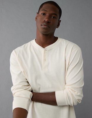Long sleeve thermal henley mens best sale