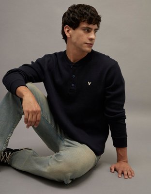 AE Long-Sleeve Thermal Henley T-Shirt from American Eagle - $13.98