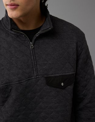 AE Quilted Quarter-Zip Henley Sweatshirt