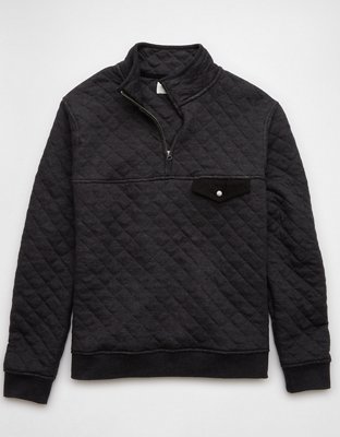 AE Quilted Quarter-Zip Henley Sweatshirt