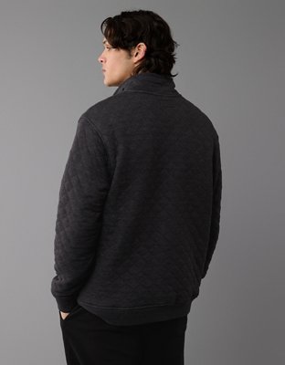 AE Quilted Quarter-Zip Henley Sweatshirt