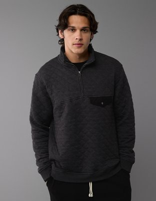 AE Quilted Quarter-Zip Henley Sweatshirt