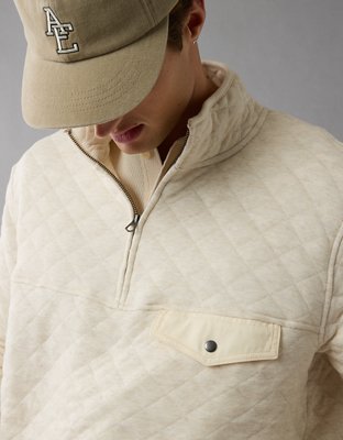 AE Quilted Quarter-Zip Henley Sweatshirt