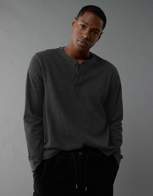 AE Long-Sleeve Thermal Henley T-Shirt