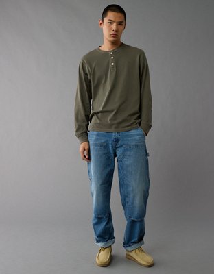 AE Long-Sleeve Henley T-Shirt