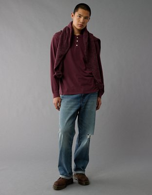 AE Long-Sleeve Henley T-Shirt