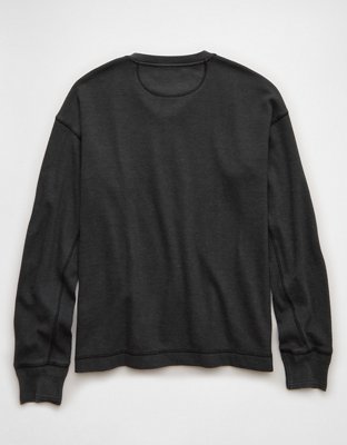 AE Boxy Washed Thermal Henley Shirt