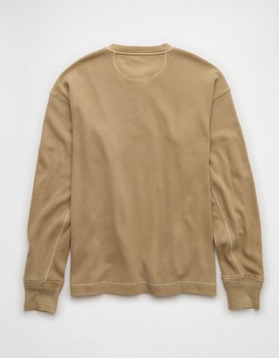 AE Boxy Washed Thermal Henley Shirt