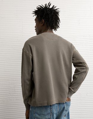 AE Boxy Washed Thermal Henley Shirt