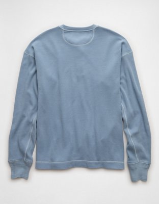 AE Boxy Washed Thermal Henley Shirt