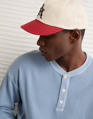 AE Boxy Washed Thermal Henley Shirt