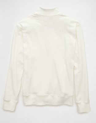 Мужская толстовка American Eagle AE 24/7 Boxy Quarter-Zip, цвет: Кремовый — фото 4