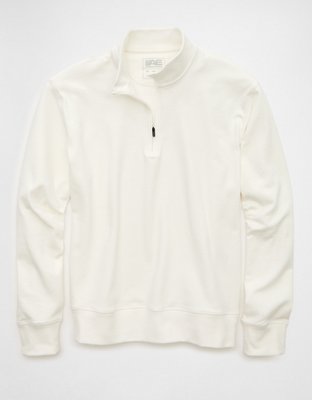Мужская толстовка American Eagle AE 24/7 Boxy Quarter-Zip, цвет: Кремовый — фото 3