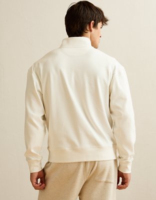 Мужская толстовка American Eagle AE 24/7 Boxy Quarter-Zip, цвет: Кремовый — фото 2