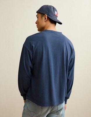 AE Boxy Fit Lightweight Henley T-Shirt