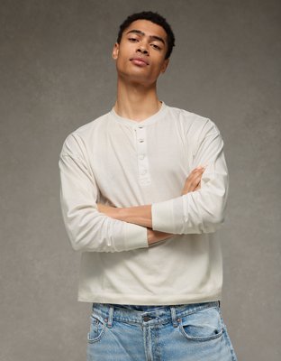 AE Boxy Fit Lightweight Henley T-Shirt